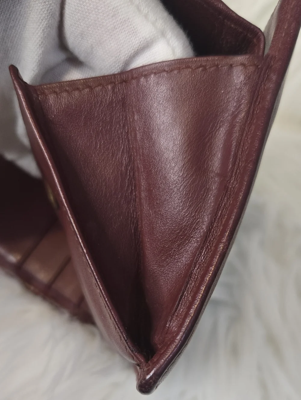 Cartier Vintage Burgundy Bi-fold Wallet With Coin Pocket